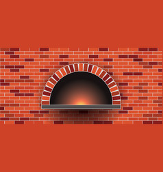 Bakkery Wall Oven In A Stone Brick Wall Pizza