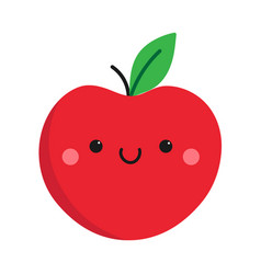 Cute Cartoon Smiling Apple Character Childish