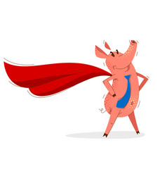 Funny Cartoon Businessman Pig Wearing A Tie