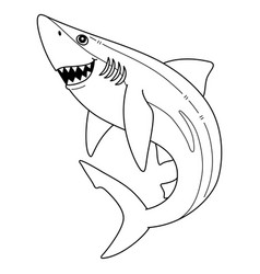 Great Blue Shark Isolated Coloring Page For Kids