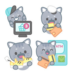 Shopping Stickers Set With Tomomi Cat