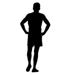 Silhouette Of A Walking Man On A White Background