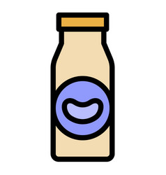 Bean Milk Bottle Icon Flat