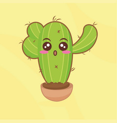 Isolated Cute Cactus Cartoon Character