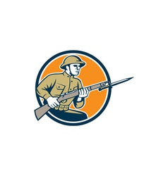 World War One Soldier American Retro Circle