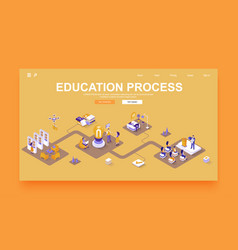 Education Process Concept 3d Isometric Landing