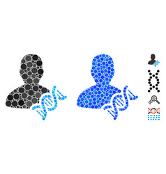 Geneticist Dna Mosaic Icon Round Dots