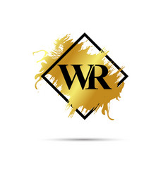 Gold Wr Logo Symbol Art Design