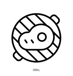 Grill Icon Line Art Style Design Isolated