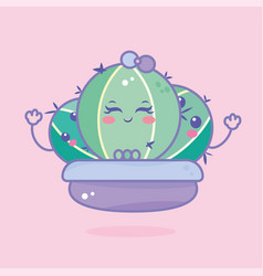 Isolated Cute Cactus Cartoon Character