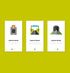 Road Surface Flat Icon Set