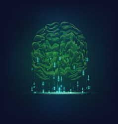 Binary Brain With Sci-fi Theme