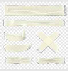 Close Up Pieces Adhesive Tape On Transparent