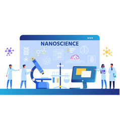 Nanoscience Cartoon Composition With Scientists