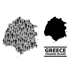 People Collage Map Thassos Island