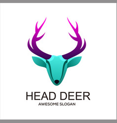 Colorful Modern Head Deer Logo Design