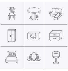 Corner Sofa Table And Cupboard Icons