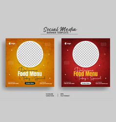 Delicious Food Menu Social Media Post Banner