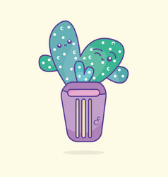 Isolated Cute Cactus Cartoon Character