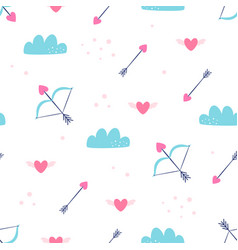 Love Seamless Pattern With Arrows And Hearts