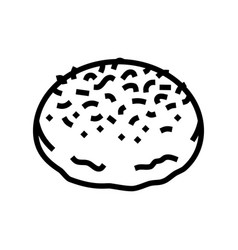 Spinach Bun Food Meal Line Icon