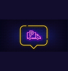 Truck Parking Line Icon Car Park Sign Neon Light