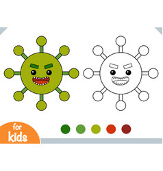 Coloring Book Cute Bacteria And Virus Character