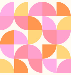 Retro 50s Abstract Seamless Pattern Pink Yellow