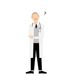 Senior Male Doctor In White Coat Pose