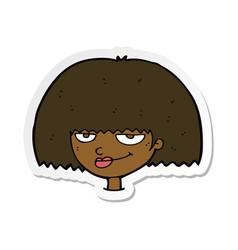 Sticker Of A Cartoon Mean Female Face