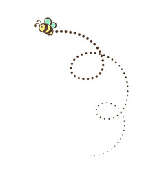 Flying Honey Bee Trail Line Clipart