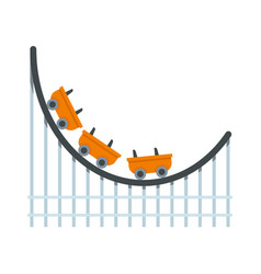 Scary Roller Coaster Icon Flat Isolated