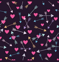 Seamless Pattern With Hearts And Arrows Holidays