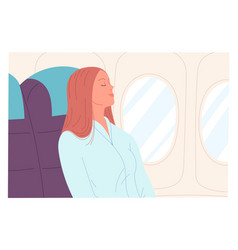 Young Woman Asleep On The Plane