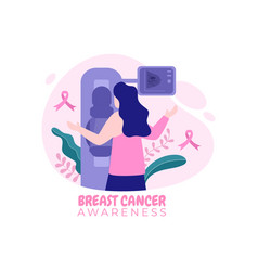 Breast Cancer Awareness Month Background Cartoon