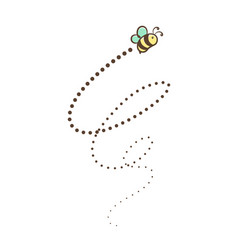 Flying Honey Bee Trail Line Clipart