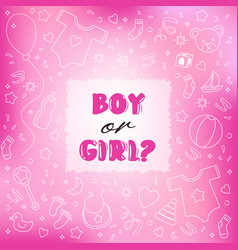 Gender Reveal Party Boy Or Girl Pink Square