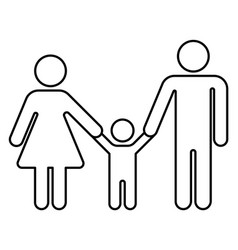 Parents And Kid Line Icon Man And Woman