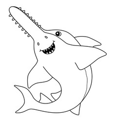 Sawshark Isolated Coloring Page For Kids