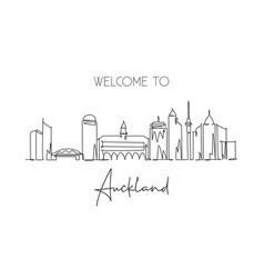 One single line drawing new york city skyline Vector Image