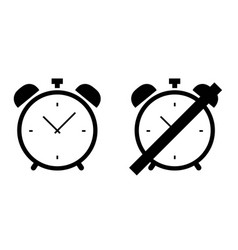 Alarm Clock Icon Isolated Black And White