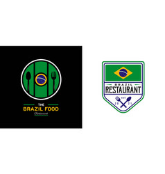 Brazil Food Restaurant Logo Flag Symbol