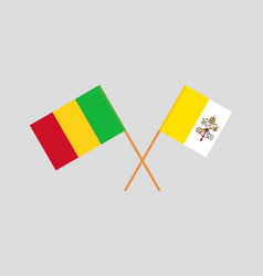 Crossed Flags Of Vatican And Mali