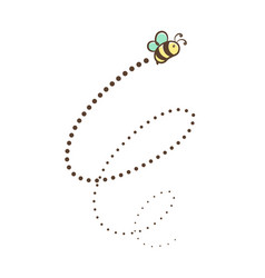 Flying Honey Bee Trail Line Clipart