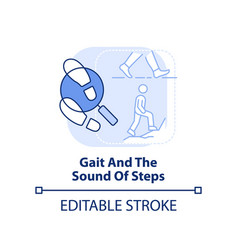 Gait And Sound Of Steps Light Blue Concept Icon