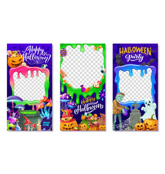 Halloween Social Media Templates With Slime Frames