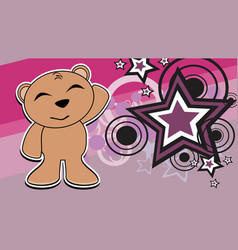 Happy Brown Teddy Bear Character Cartoon