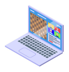 Laptop Chess Icon Isometric Online Game