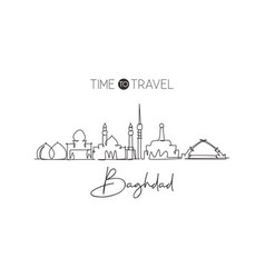 One Continuous Line Drawing Baghdad City