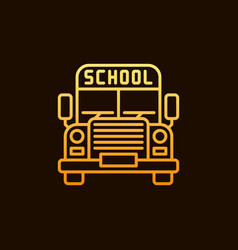 School Bus Concept Yellow Icon In Line